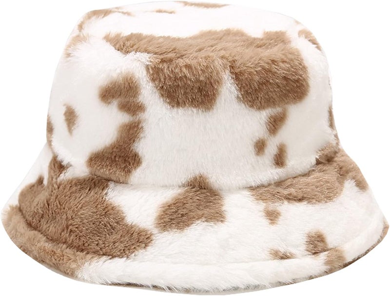 Dirholl Women's Winter Faux Fur Fuzzy Warm Bucket Hat - Image 1